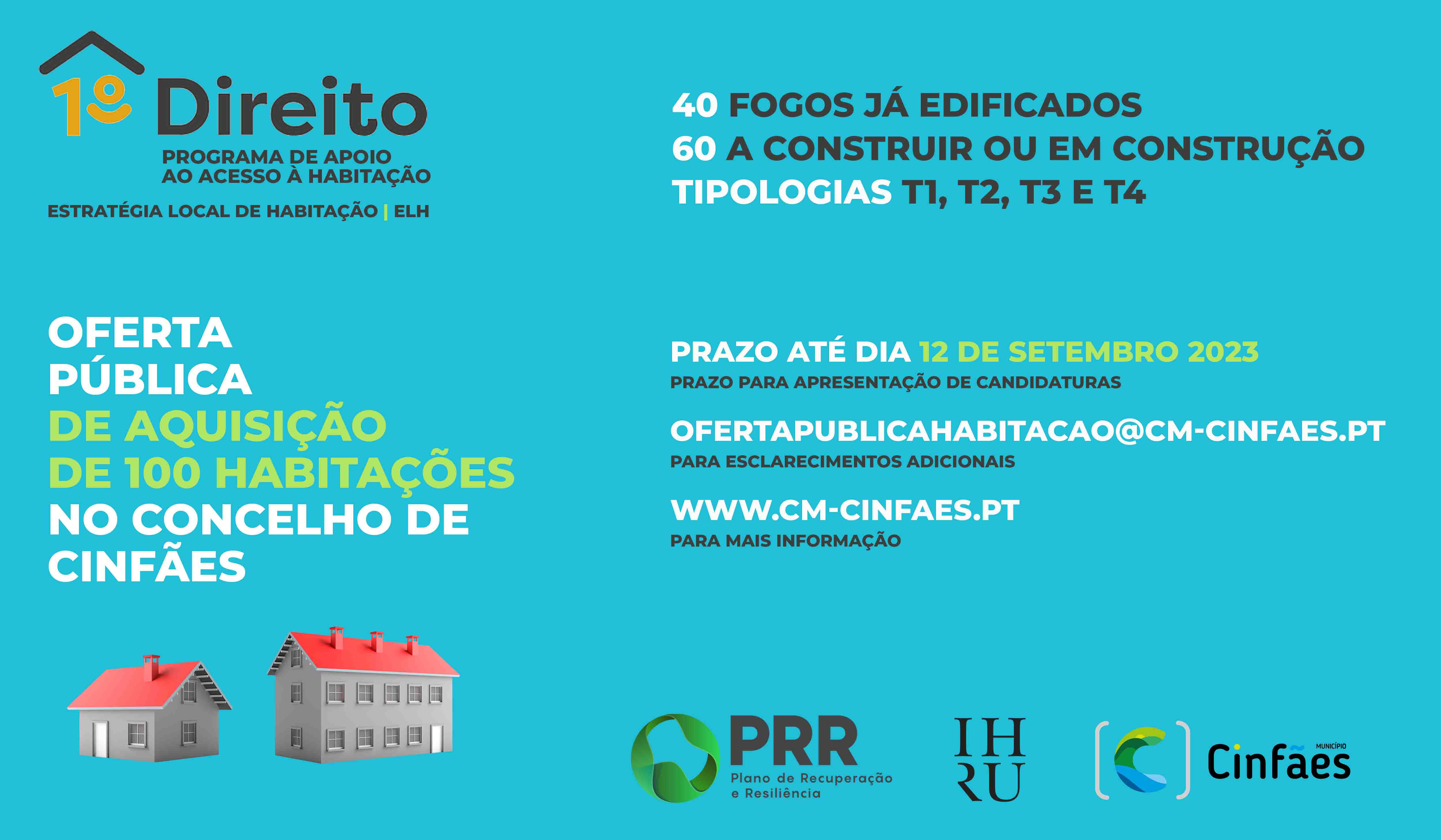 Câmara lança oferta pública para aquisição de 100 habitações no Concelho