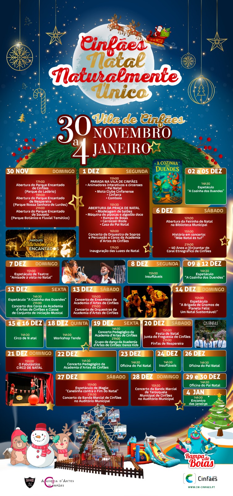 "Cinfães Natal Naturalmente Único" de 30 de novembro até ao dia 4 de janeiro!