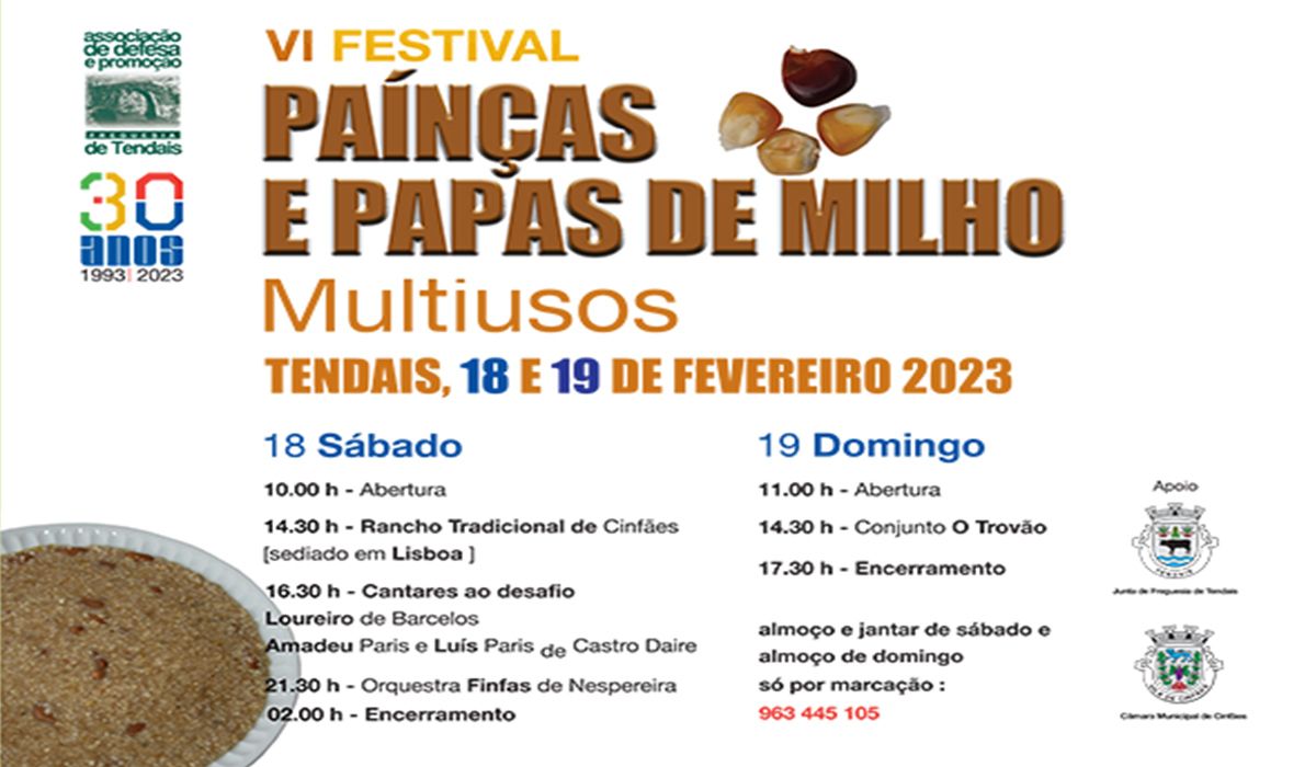 Festival das Painças e das Papas de Milho a 18 e 19 de fevereiro